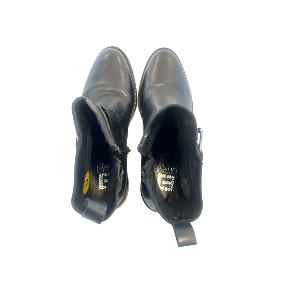 Sleek Black Buckle Combat Boots - Picture 5 of 8